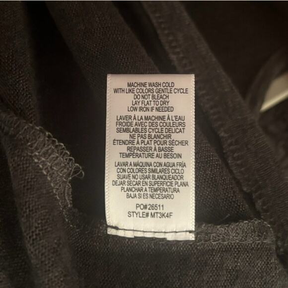 Bobeau Gray Long Sleeve Henley Tee L – Lightweight Sheer Knit Top - Picture 5 of 5